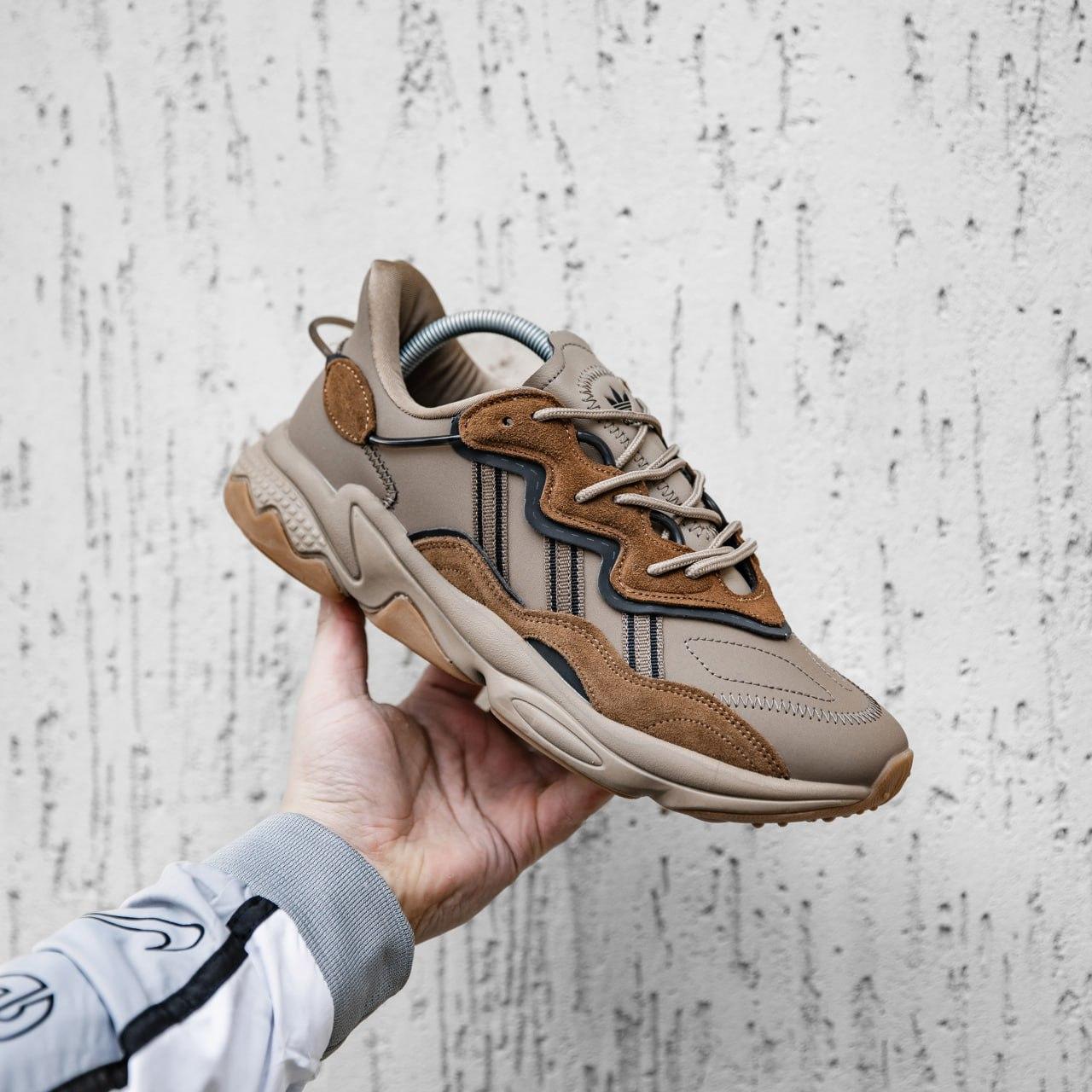 Чоловічі кросівки Adidas Ozweego (коричневі) стильні повсякденні кроси 2099 Адідас vkross, фото 1