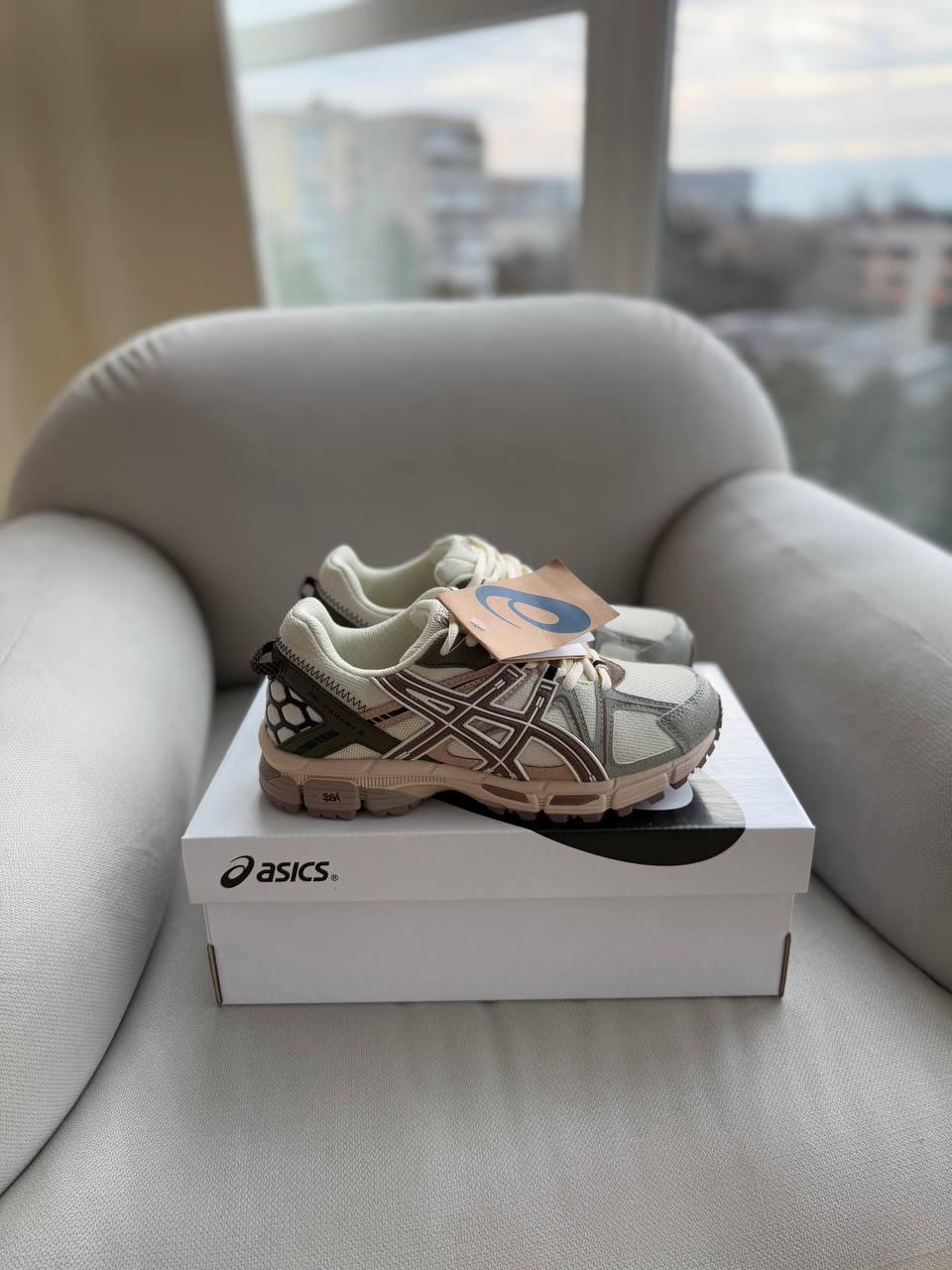 Жіночі демісезонні кросівки Asics Gel Kahana 8 Marathon Pastel (білі з бежевим) спортивні art0860 Асікс vkross