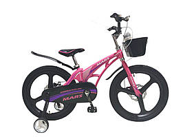 Велосипед дитячий 18" Mars-1 фіолетовий, чорні колеса