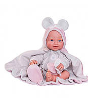 Іспанська Новонароджена Лялька Пупс з Кліпаючими Очима Antonio Juan Дівчинка Немовля П'є Воду Ходить на Горщик 42 см