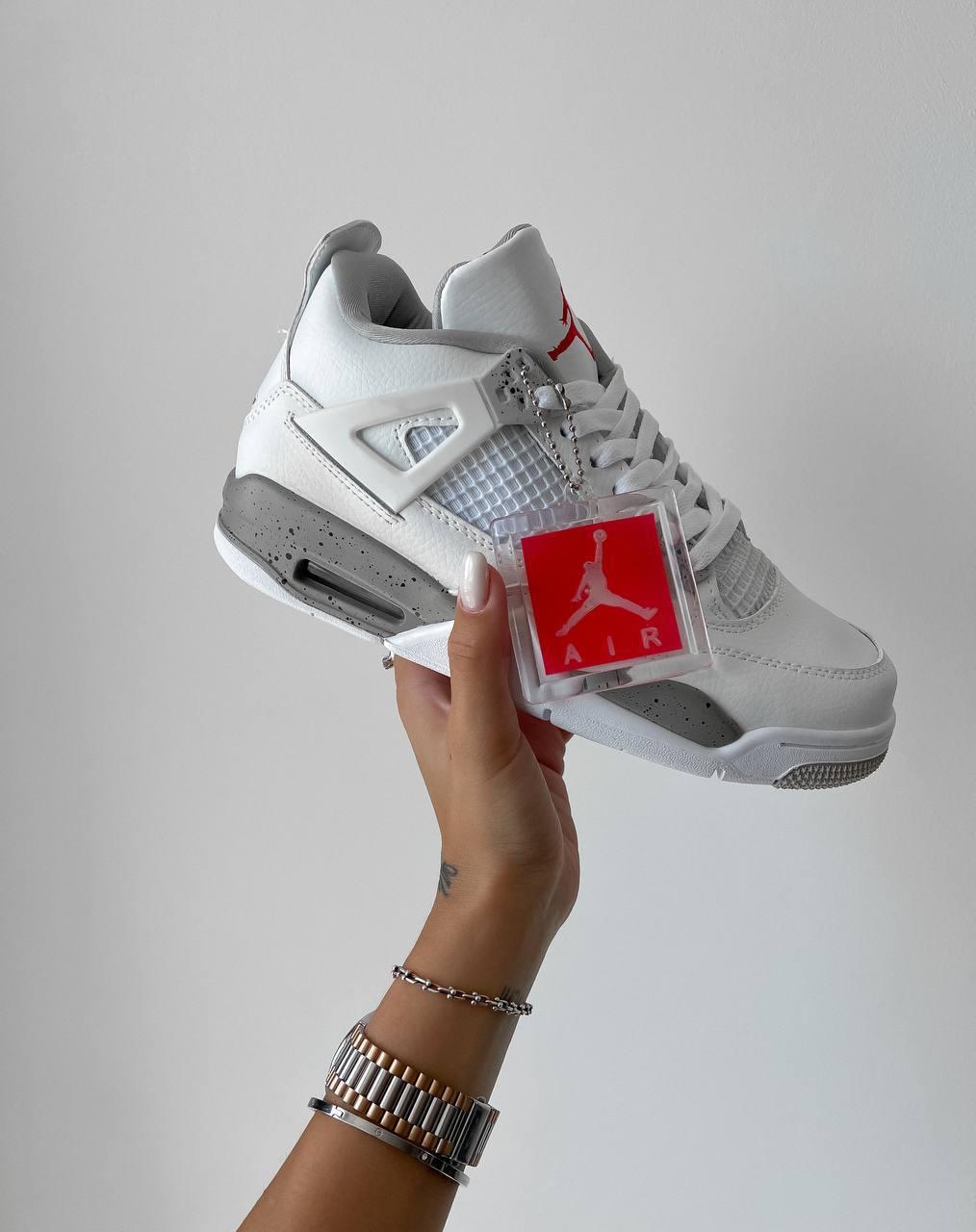 Чоловічі кросівки Nike Air Jordan 4 Retro "White Oreo" (білі) спортивні кроси 2668 Найк vkross, фото 1