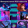 Стійкий штатив для телефона Кольорова кільцева лампа RGB 26 см з блютуз кнопкою для смартфона набір блогера, фото 9