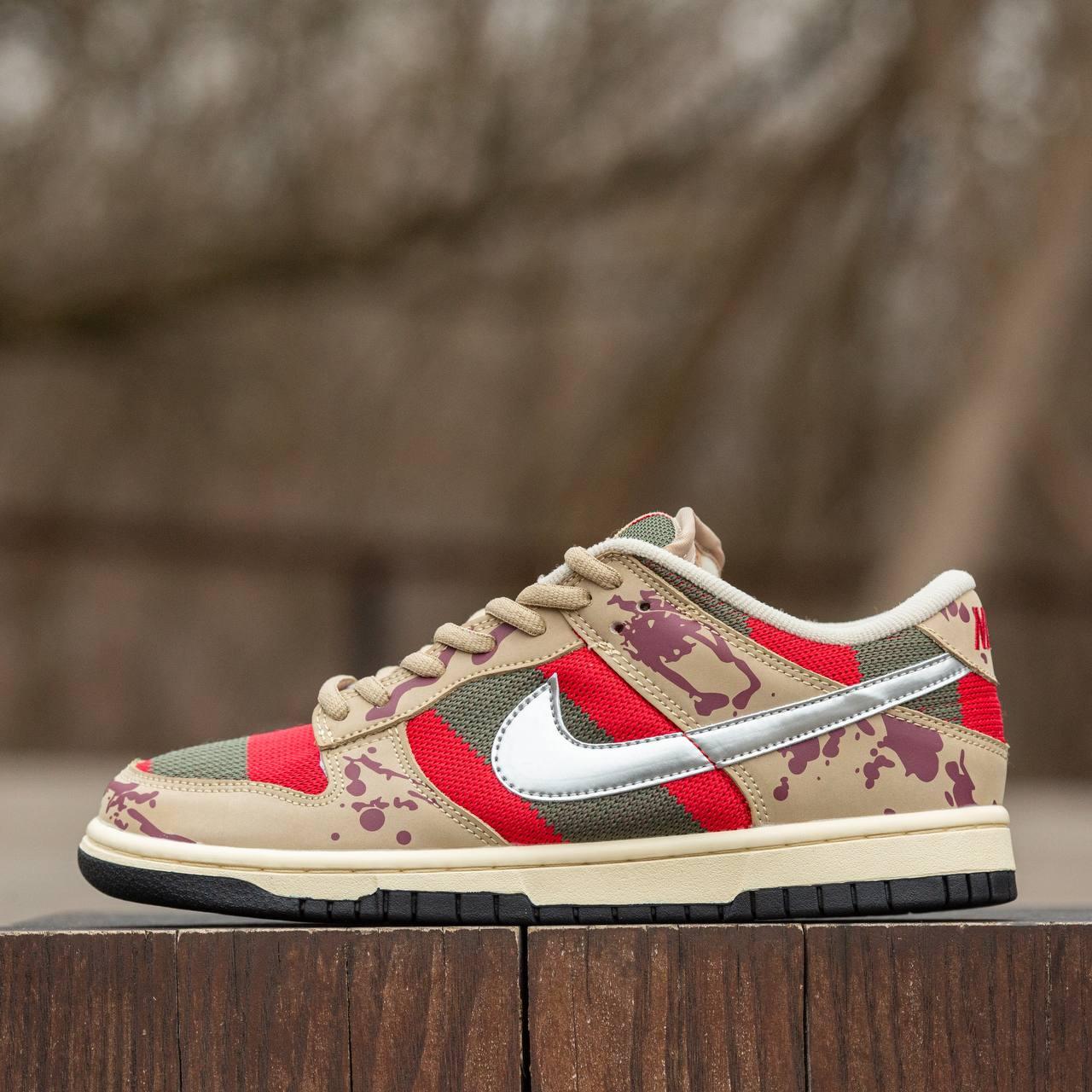 Чоловічі кросівки Nike SB Dunk Low Freddy Krueger (бежеві) модні повсякденні кроси 2016 Найк vkross, фото 1