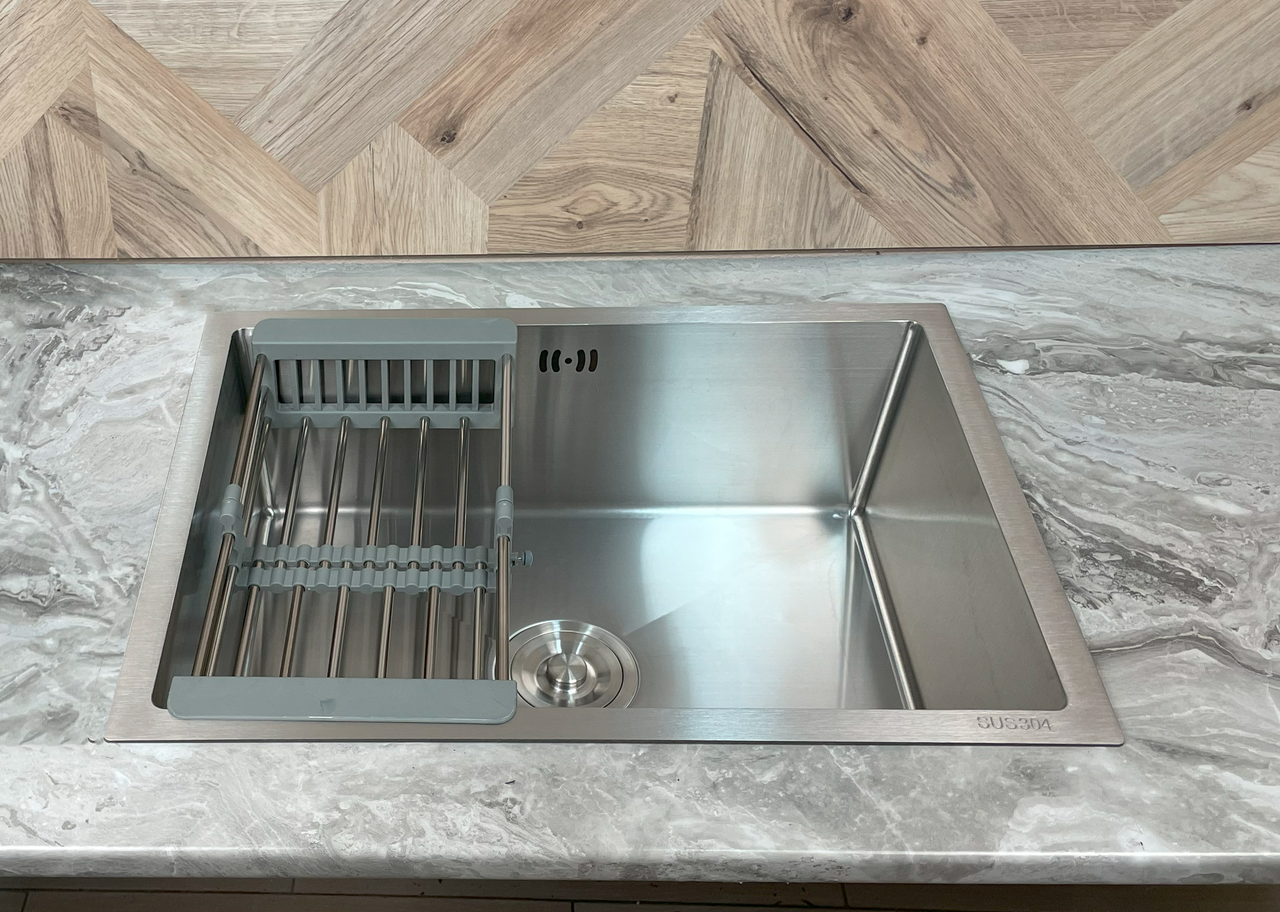 Глибока кухонна мийка Kroner Handmade Galley SP6045 Brushed Silver