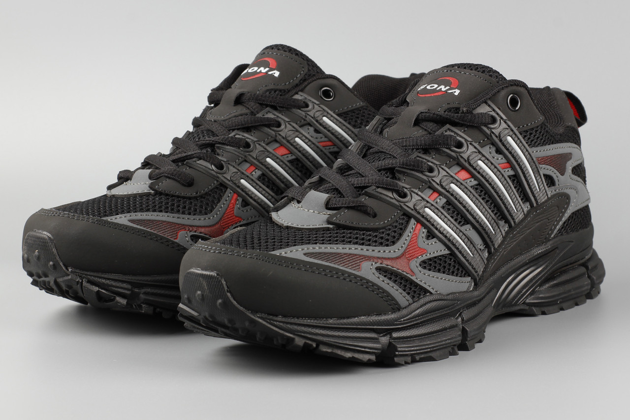 Кросівки чоловічі чорні Bona 970D5 сітка літні Бона Розміри 41 42 43 44 45, фото 1