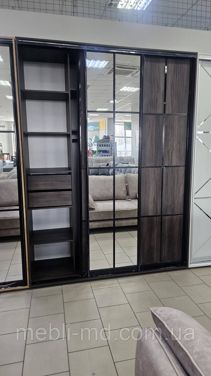 Шафа купе 200×60×240 Меблі Стар дуб рістретто