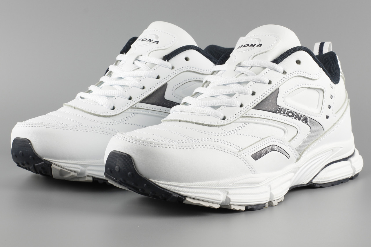 Кросівки чоловічі шкіряні білі Bona 966A Бона Розміри 41 43 44 46