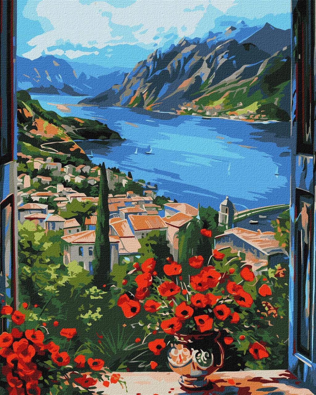 Картина за номерами 40х50 см. Пристань у горах ©art_selena_ua Ідейка. KHO2904
