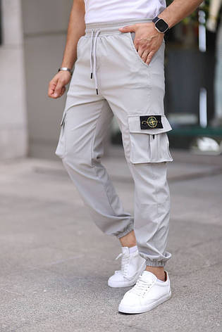 Чоловічі джогери Stone Island карго штани Стон Айленд із бічними кишенями, фото 1