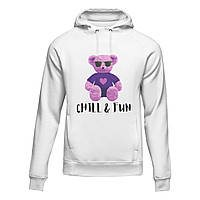Худі унісекс Polo Bear "CHILL&FUN" Білий, XS