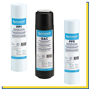 GAC Ecosoft Картридж з гранульованим активованим вугіллям CHV2510ECO  + PP1 + PP5 (поштучно)