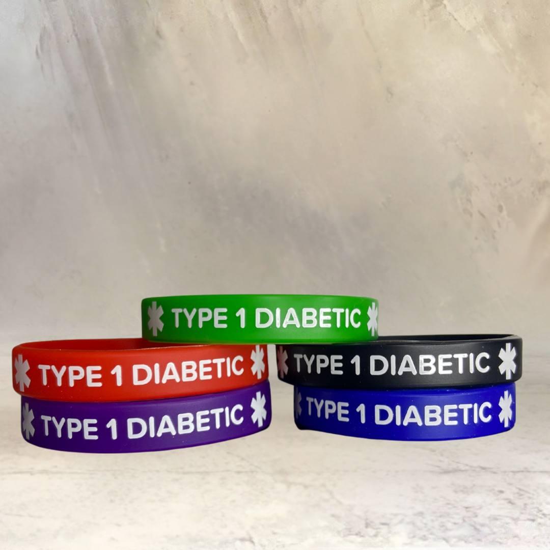 Силіконовий ID-браслет TYPE 1 DIABETIC для дорослих