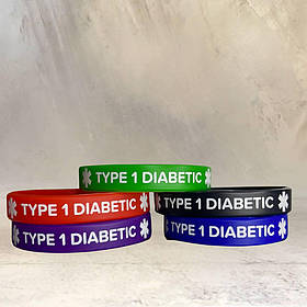 Силіконовий ID-браслет TYPE 1 DIABETIC для дорослих