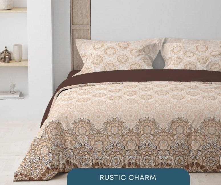 Двоспальна постільна білизна Теп ранфорс Rustic Charm