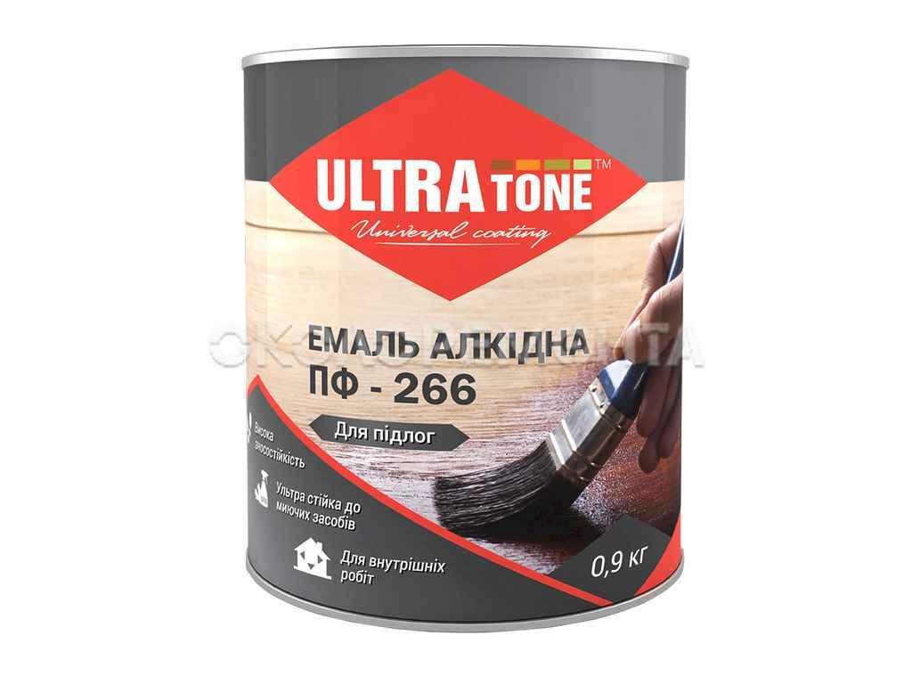 Емаль алкідна ПФ-266 жовто-коричневий 0,9кг для підлоги ТМ ULTRA TONE, фото 1