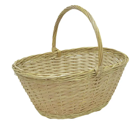 Кошик плетений з лози для грибів, фруктів, овочів, пікніка, прогулянок та покупок, фото 1