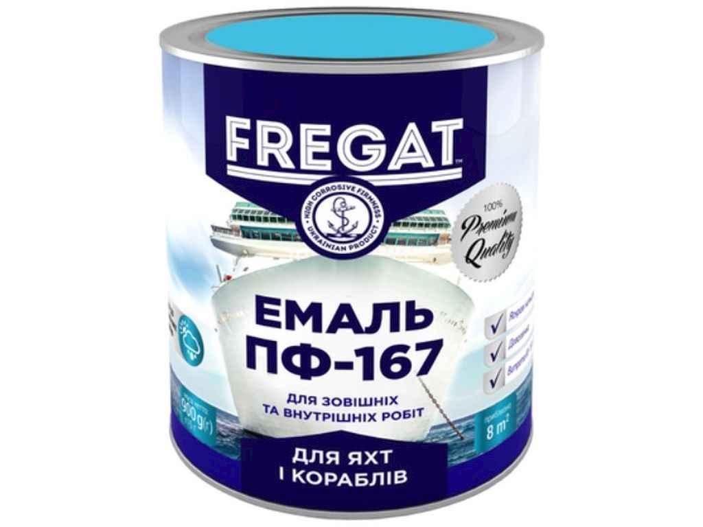 Емаль алкідна ПФ-167 світло-блакитний 0,9кг ТМ FREGAT, фото 1