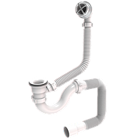 Сифон «Економ» для ванної (пласт випуск 11 2) з переливом і гнучкою трубою 40х50 (регулювання.) SV 01 (25)
