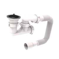 Сифон «FLAT steamer» для душових піддонів з неіржавким випуском 11 2 і гнучкою трубою 40х50 D-02 (25).