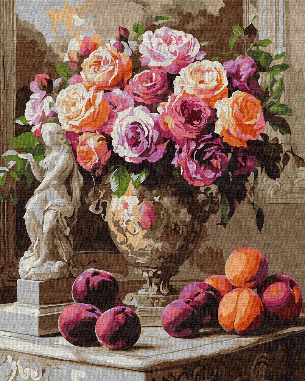 Картина за номерами 40х50 см. Вишукані троянди ©sophiia_іllustrations Ідейка. KHO3290, фото 1