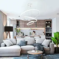 Люстра світлодіодна підвісна LATTE 75 Вт 600x1100 мм біла