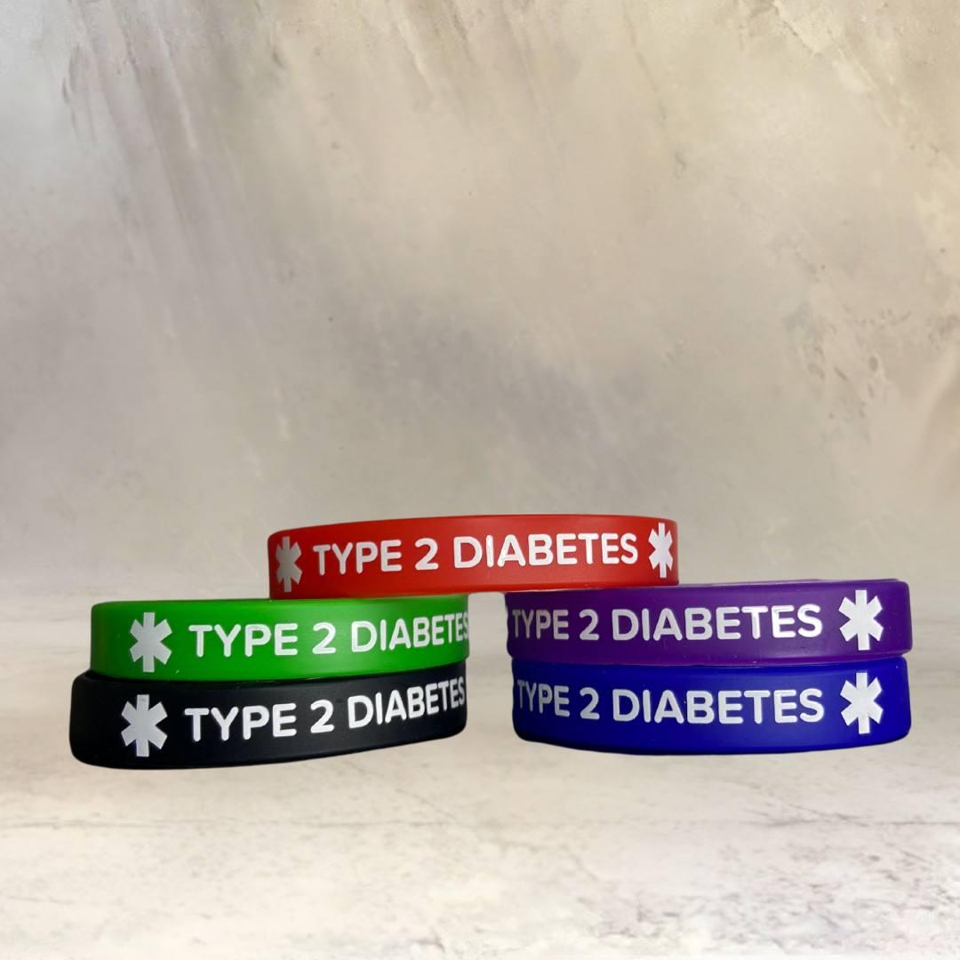Силіконовий ID-браслет TYPE 2 DIABETIC для дорослих