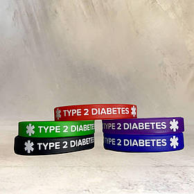 Силіконовий ID-браслет TYPE 2 DIABETIC для дорослих