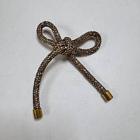 Бантик стразовий з застібкою колір Golden shadow (розмір 9х9 см)