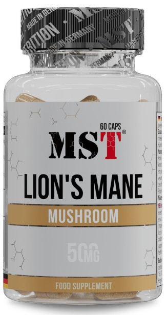 Екстракт левової гриви ( Їжовик гребінчастий) MST Lion's Mane Mushroom 500 mg 60 капс