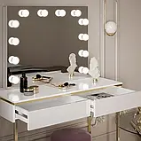 Туалетний столик на каркасі Aurora Gloss Gold Elite (білий глянець/золотий), фото 2