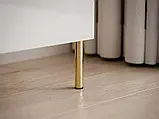 Тумба під телевізор на прямих ніжках Aurora Gloss (білий глянець/золотий), фото 3