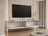 Тумба під телевізор навісна Aurora Gloss (білий глянець/золотий), фото 2