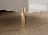 Кавовий столик на прямих ніжках Aurora Gloss (білий глянець/золотий), фото 3