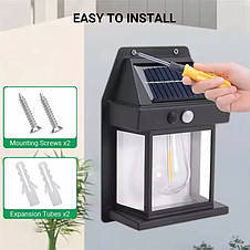 Ліхтар вуличний 888-30W вольфрамова лампа, Motion Sensor, 1x14500, сонячна панель, ЗУ Type-C, фото 4