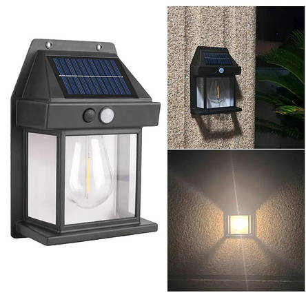 Ліхтар вуличний 888-30W вольфрамова лампа, Motion Sensor, 1x14500, сонячна панель, ЗУ Type-C, фото 1