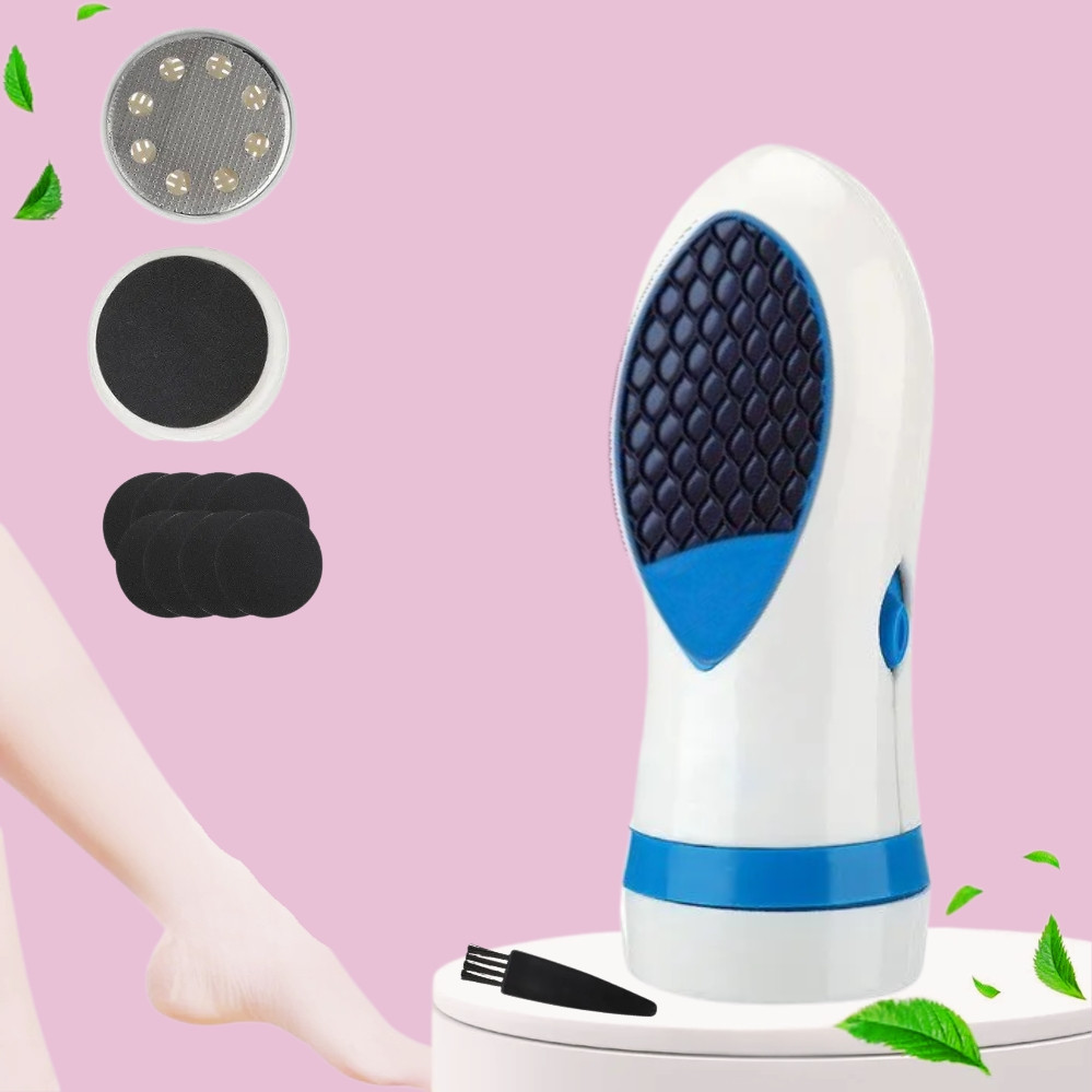 Портативна пемза фрезер для п'ят з 2 насадками PediSpin електрична пилка для догляду за стопами, фото 1