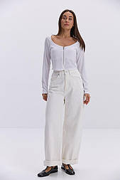 Укорочений жіночий лонгслів із блискавкою спереду