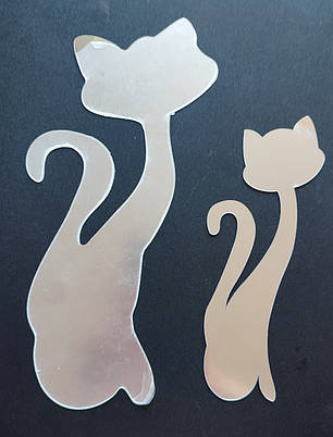 УЦІНКА! Дзеркальні наклейки Два коти 31 см, 29 см і 19 см, фото 1