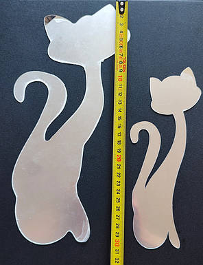 УЦІНКА! Дзеркальні наклейки Два коти 31 см, 29 см і 19 см, фото 2