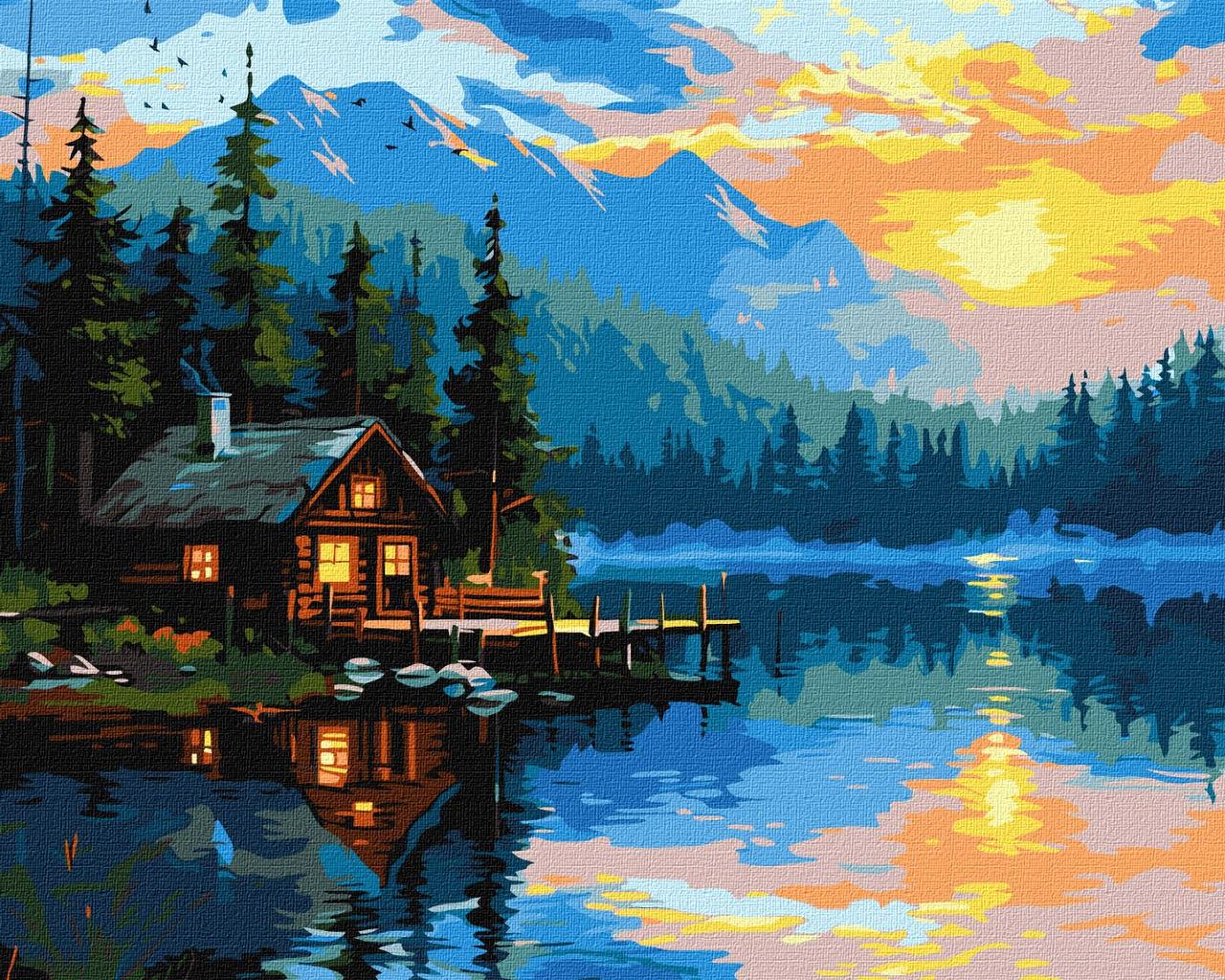 Картина за номерами 40х50 см. Озерний затишок ©art_selena_ua Ідейка. KHO6355