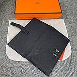 Жіночий чорний шкіряний гаманець Hermes (H-5123) Lux, фото 5