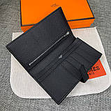 Жіночий чорний шкіряний гаманець Hermes (H-5123) Lux, фото 8