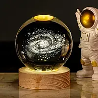 Світлодіодна кришталева куля, декоративна універсальна 3D нічниця, кришталева куля