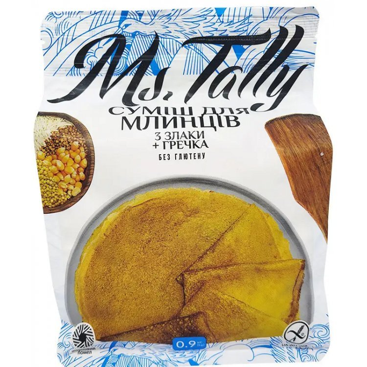 Суміш для млинців без глютену ,900г , Ms. Tally