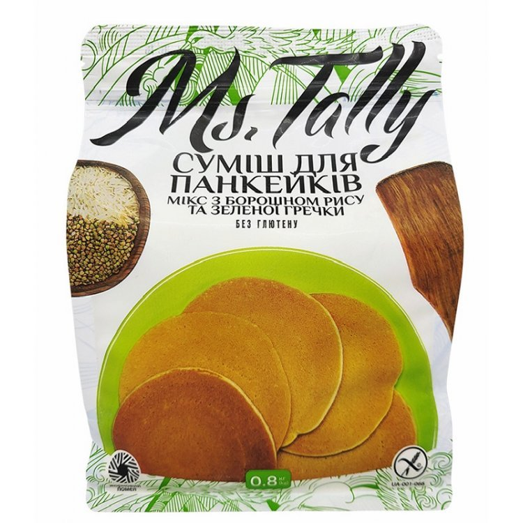 Суміш для панкейків без глютену, 800г , Ms. Tally