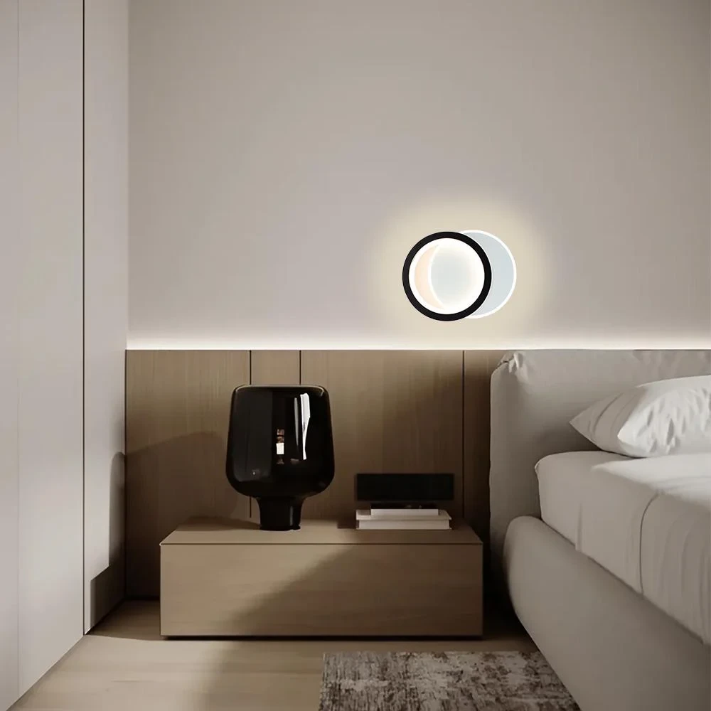 Настінно-стельовий світлодіодний світильник-бра VIVA 2R 25 Вт 250 × 200 × 40 мм Чорно-білий, фото 1