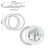 Настінно-стельовий світлодіодний світильник-бра VIVA 2R 25 Вт 250 × 200 × 40 мм Чорно-білий, фото 6