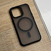 Матовий чохол на iPhone 13 Pro Max. Захищений, чорного кольору, напівпрозорий ззаду