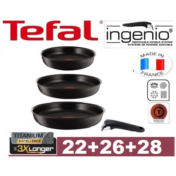 Сковорідка TEFAL INGENIO 22/26/28 см, фото 1