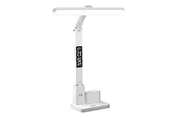 Настільна LED лампа VHG 801S акумуляторна з годинником 6W 800lm 3000-6000K